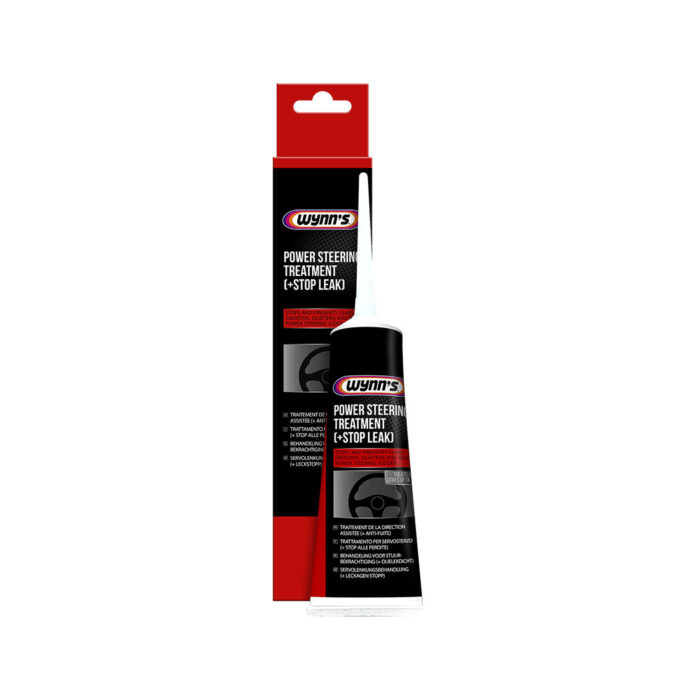 A tube of power steering stop leak with its tube
